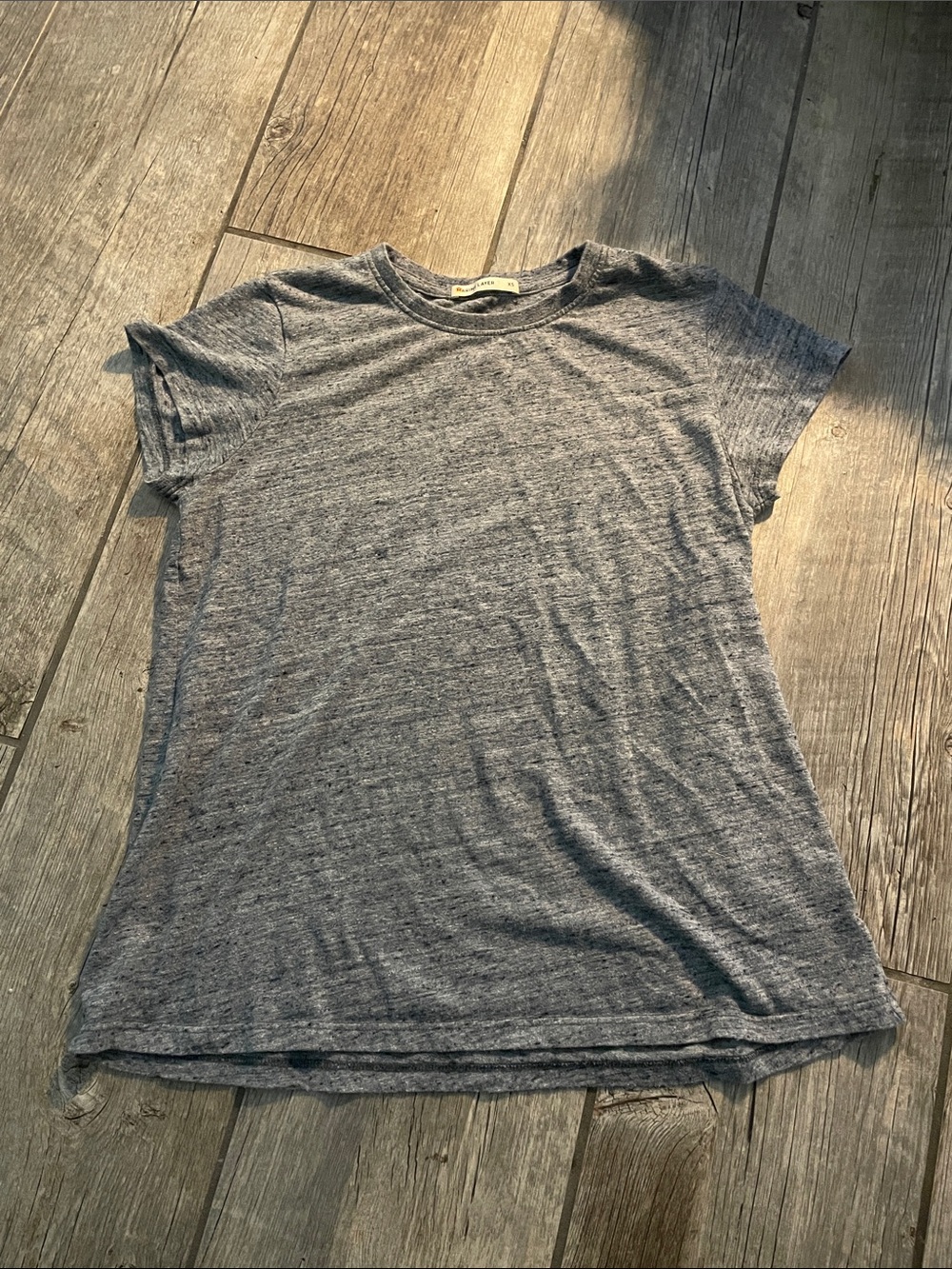 Marine Layer Women's Short Sleeve Crewneck Tee in Heather Gray